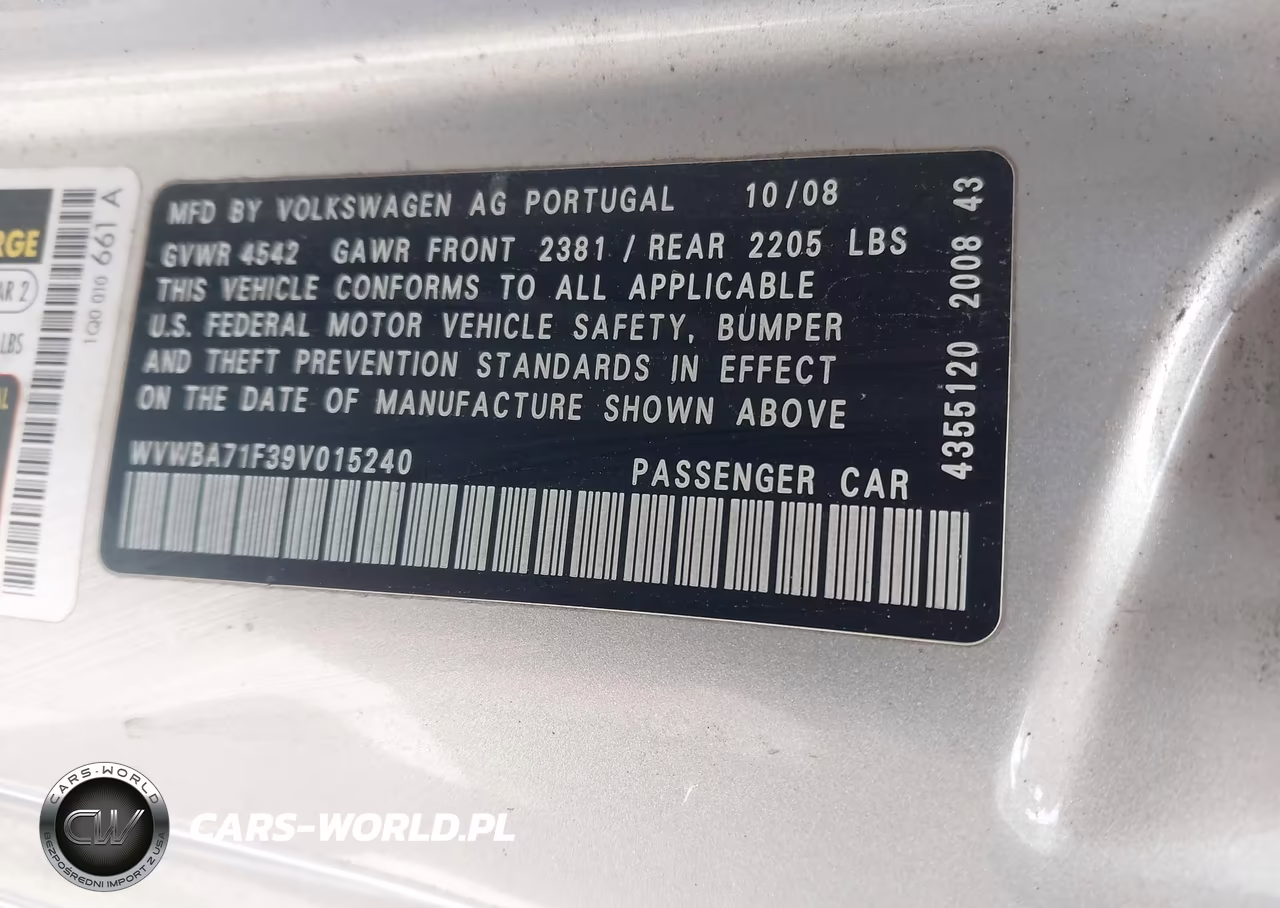 2009 Volkswagen Eos Komfort VIN:WVWBA71F39V015240 - 9