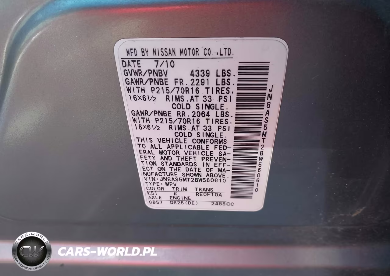 2011 Nissan Rogue S VIN:JN8AS5MT2BW560610 - 9