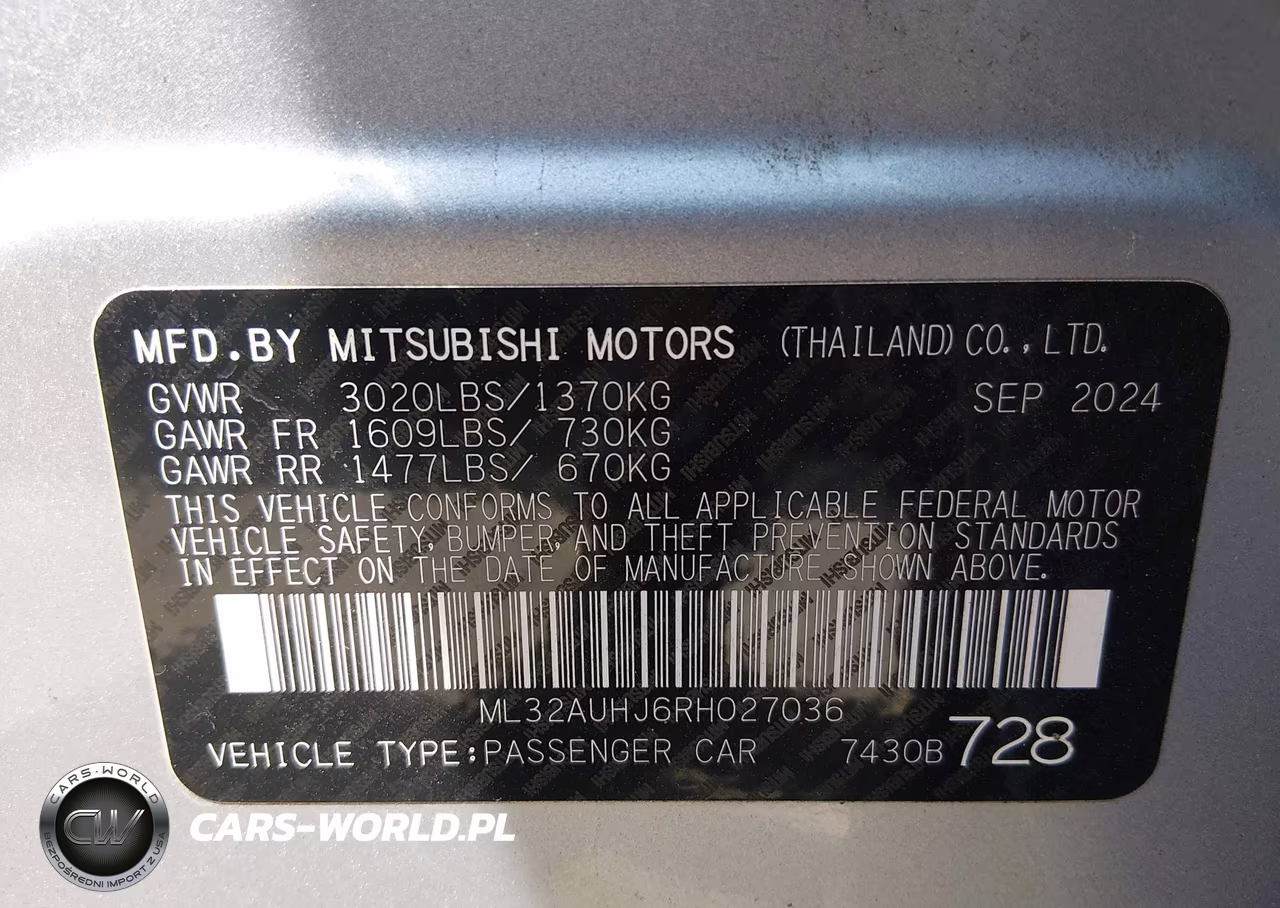 2024 Mitsubishi Mirage Es-Le VIN:ML32AUHJ6RH027036 - 9