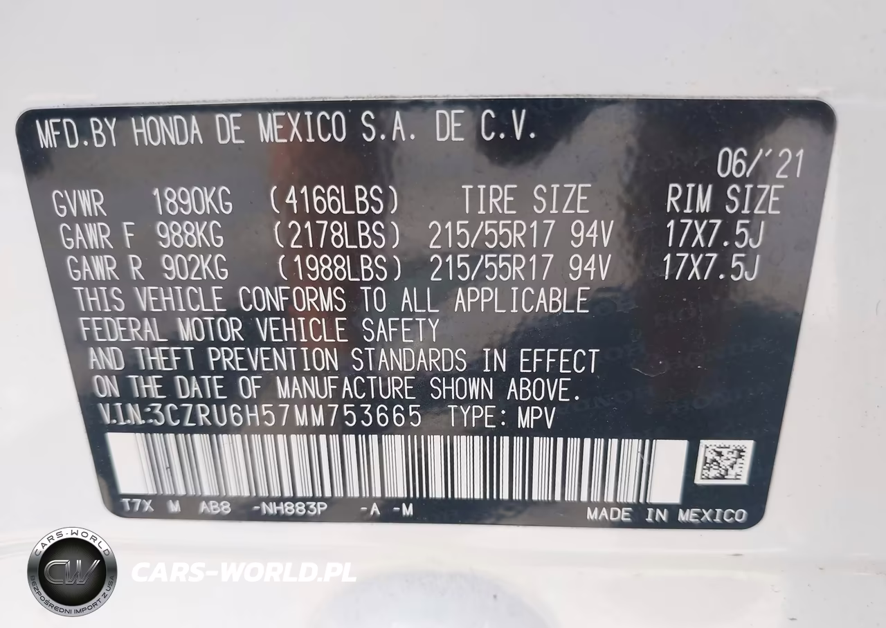 2021 Honda Hr-V Awd Ex VIN:3CZRU6H57MM753665 - 9