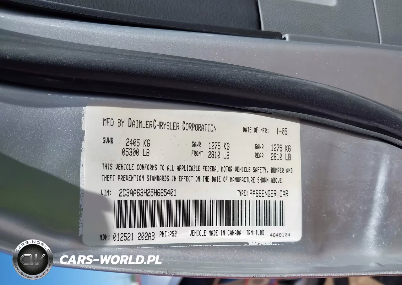 2005 Chrysler 300C VIN:2C3AA63H25H665401 - 9