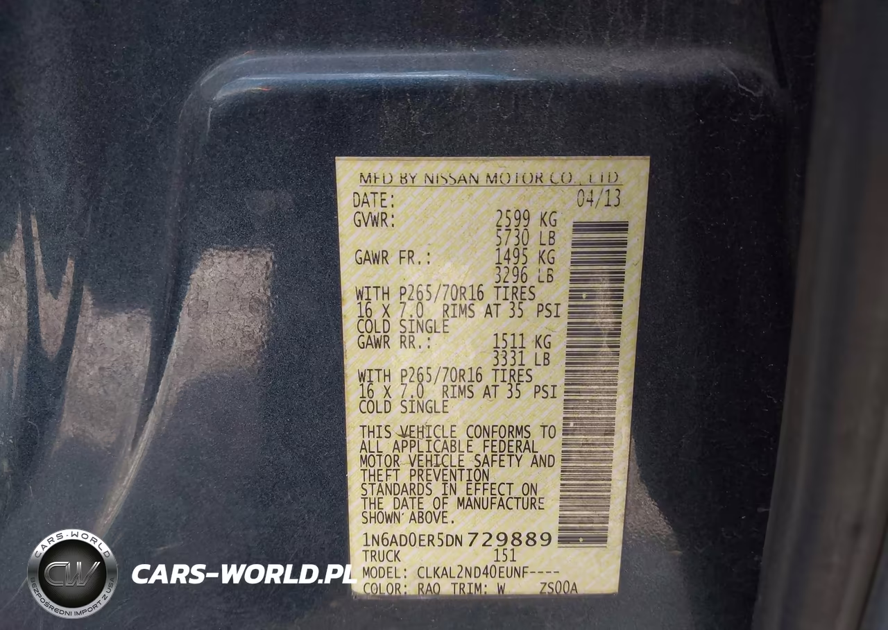 2013 Nissan Frontier Sv VIN:1N6AD0ER5DN729889 - 9
