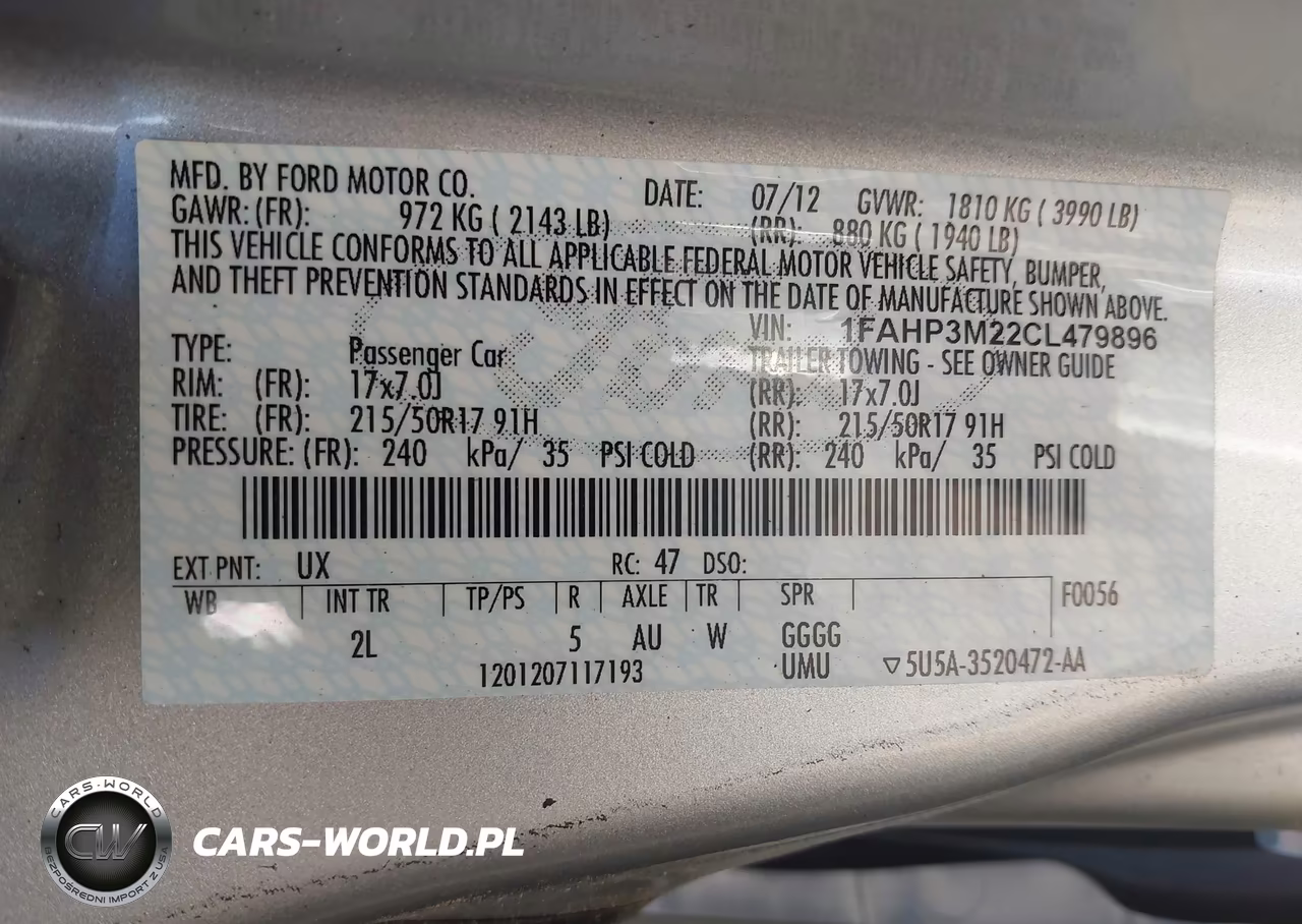2012 Ford Focus Sel VIN:1FAHP3M22CL479896 - 9