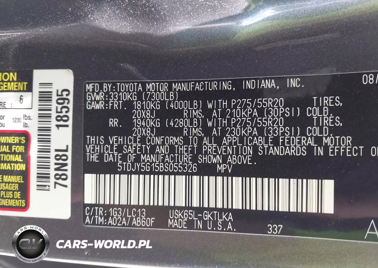 2011 Toyota Sequoia Limited 5.7L V8 VIN:5TDJY5G15BS055326 - 9