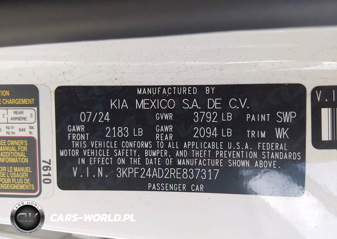 2024 Kia Forte Lxs VIN:3KPF24AD2RE837317 - 9