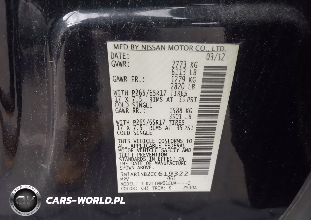 2012 Nissan Pathfinder Sv VIN:5N1AR1NB2CC619322 - 9