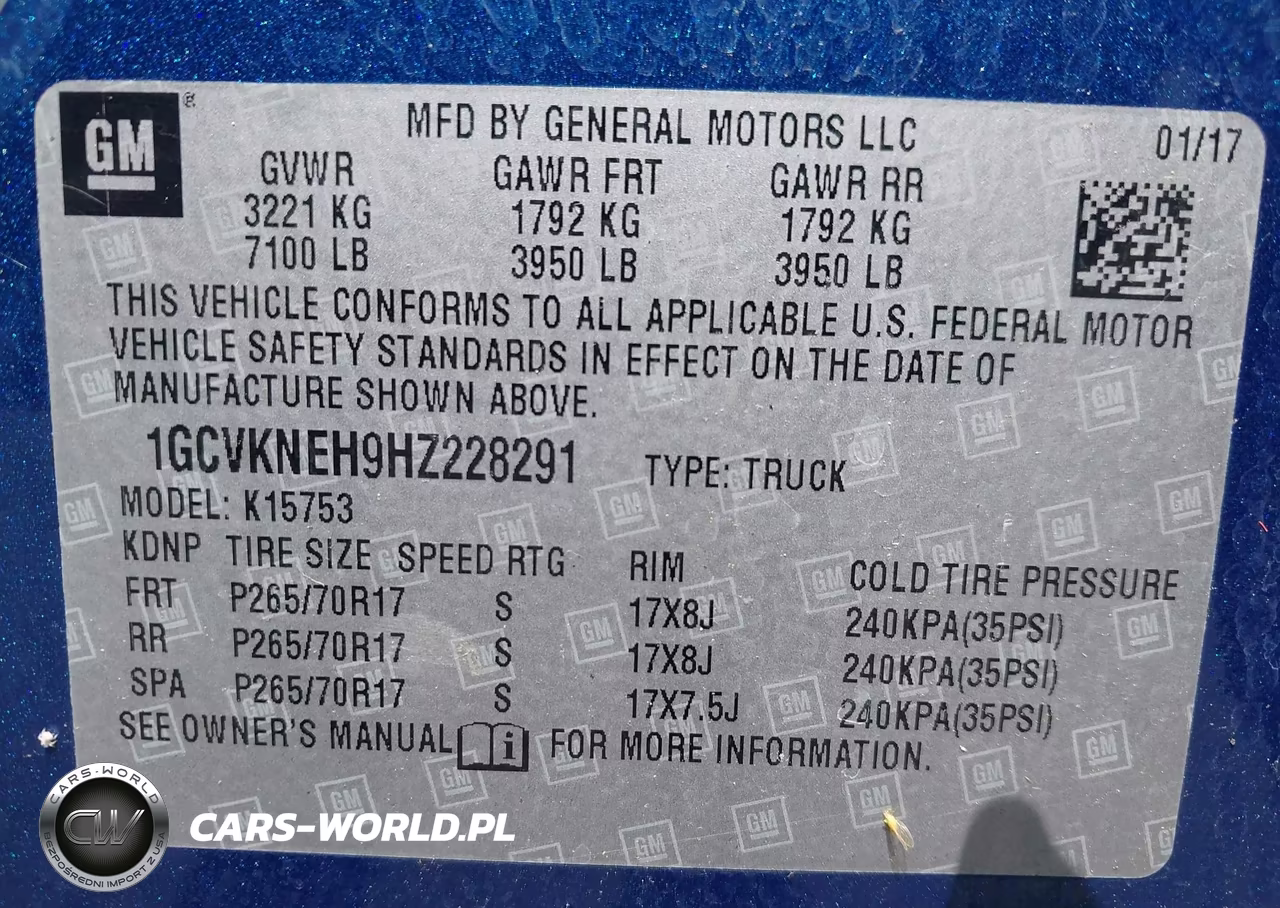 2017 Chevrolet Silverado 1500 Wt VIN:1GCVKNEH9HZ228291 - 9
