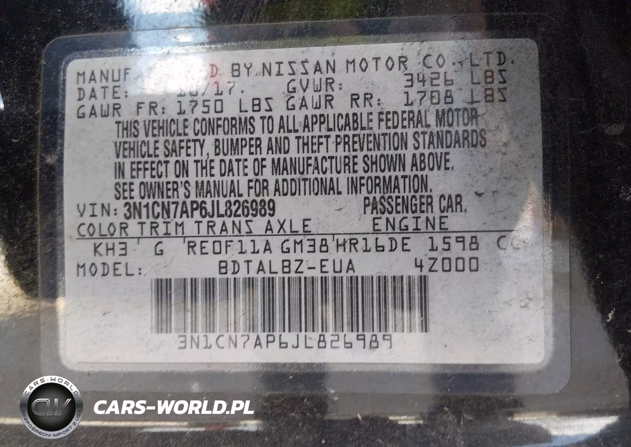 2018 Nissan Versa 1.6 Sv VIN:3N1CN7AP6JL826989 - 9
