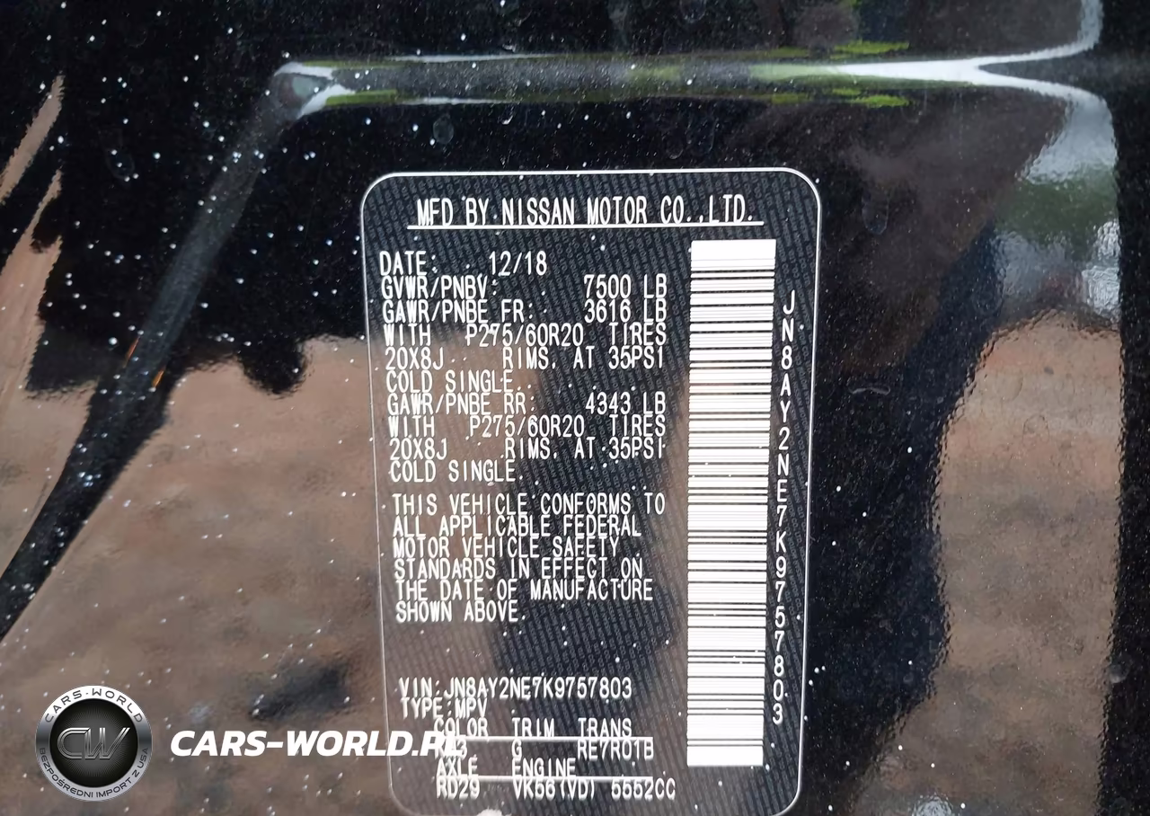 2019 Nissan Armada Platinum VIN:JN8AY2NE7K9757803 - 9