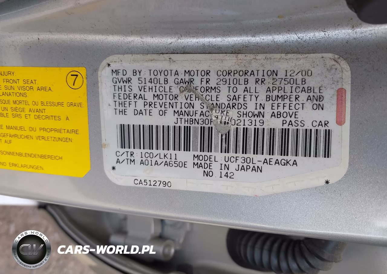 2001 Lexus Ls 430 VIN:JTHBN30F410021319 - 9