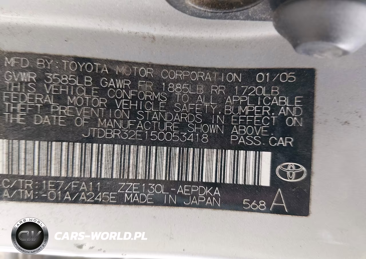 2005 Toyota Corolla Ce VIN:JTDBR32E150053418 - 8