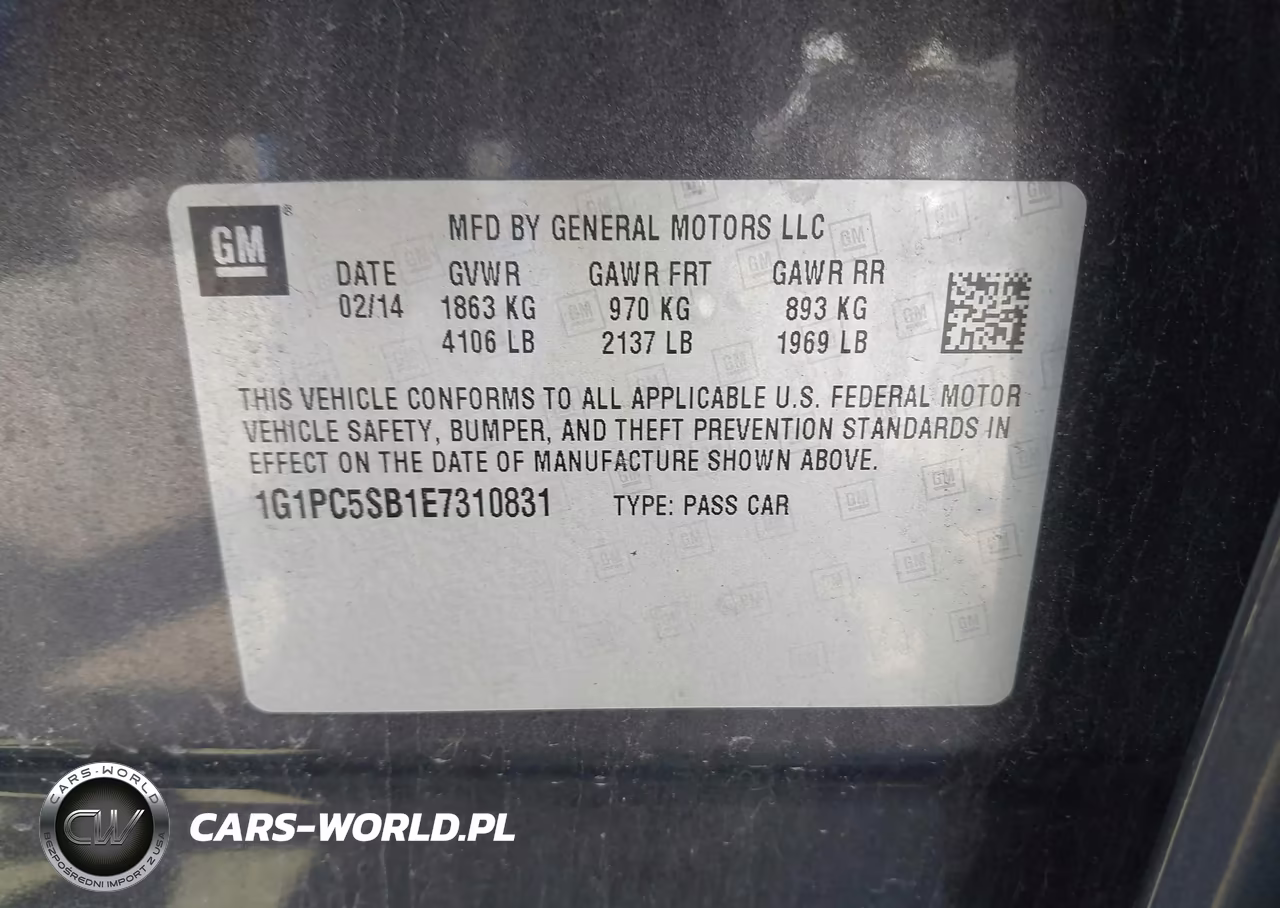 2014 Chevrolet Cruze 1Lt Auto VIN:1G1PC5SB1E7310831 - 9