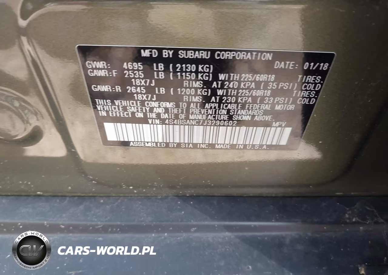 2018 Subaru Outback 2.5I Limited VIN:4S4BSANC7J3290602 - 9