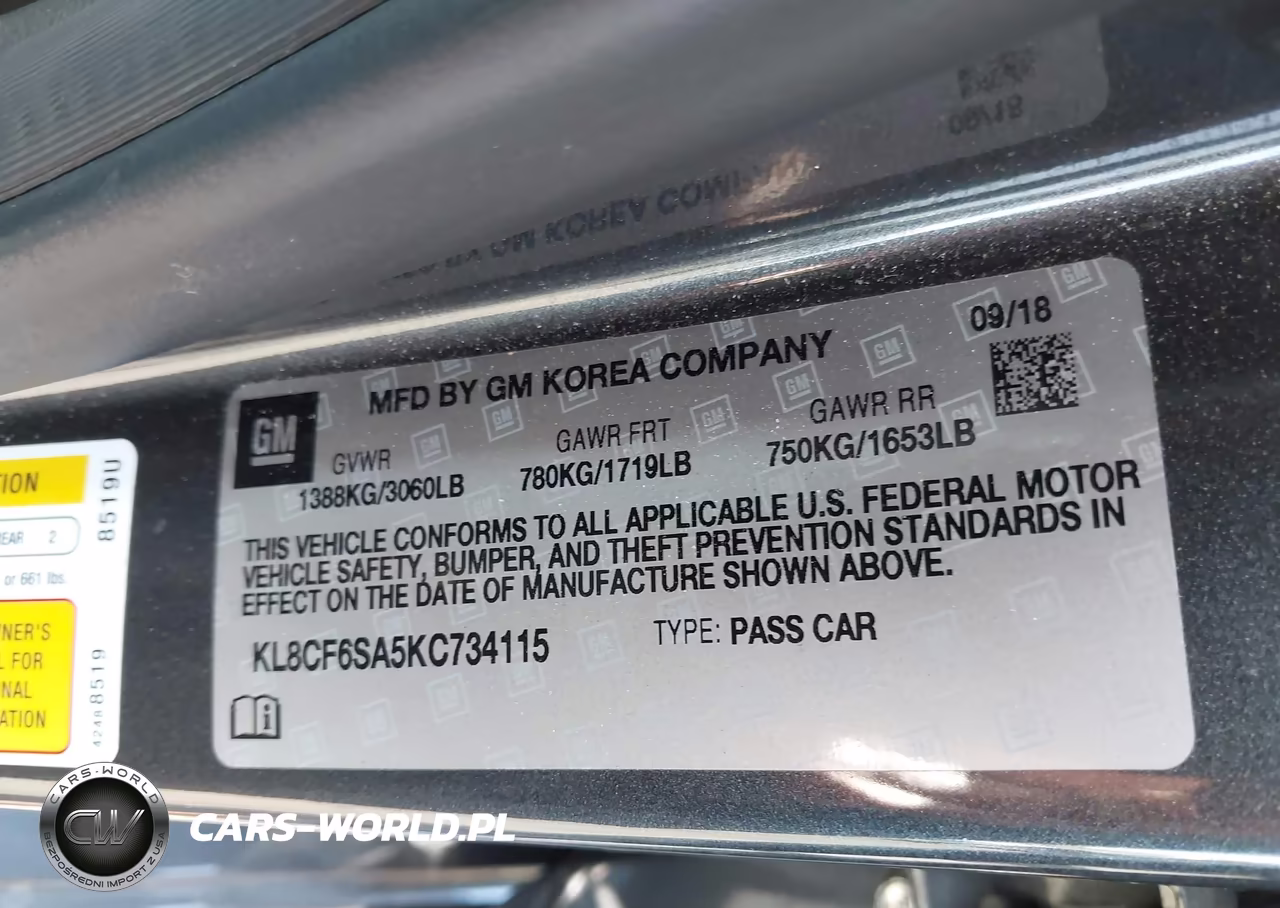 2019 Chevrolet Spark 2Lt Cvt VIN:KL8CF6SA5KC734115 - 9