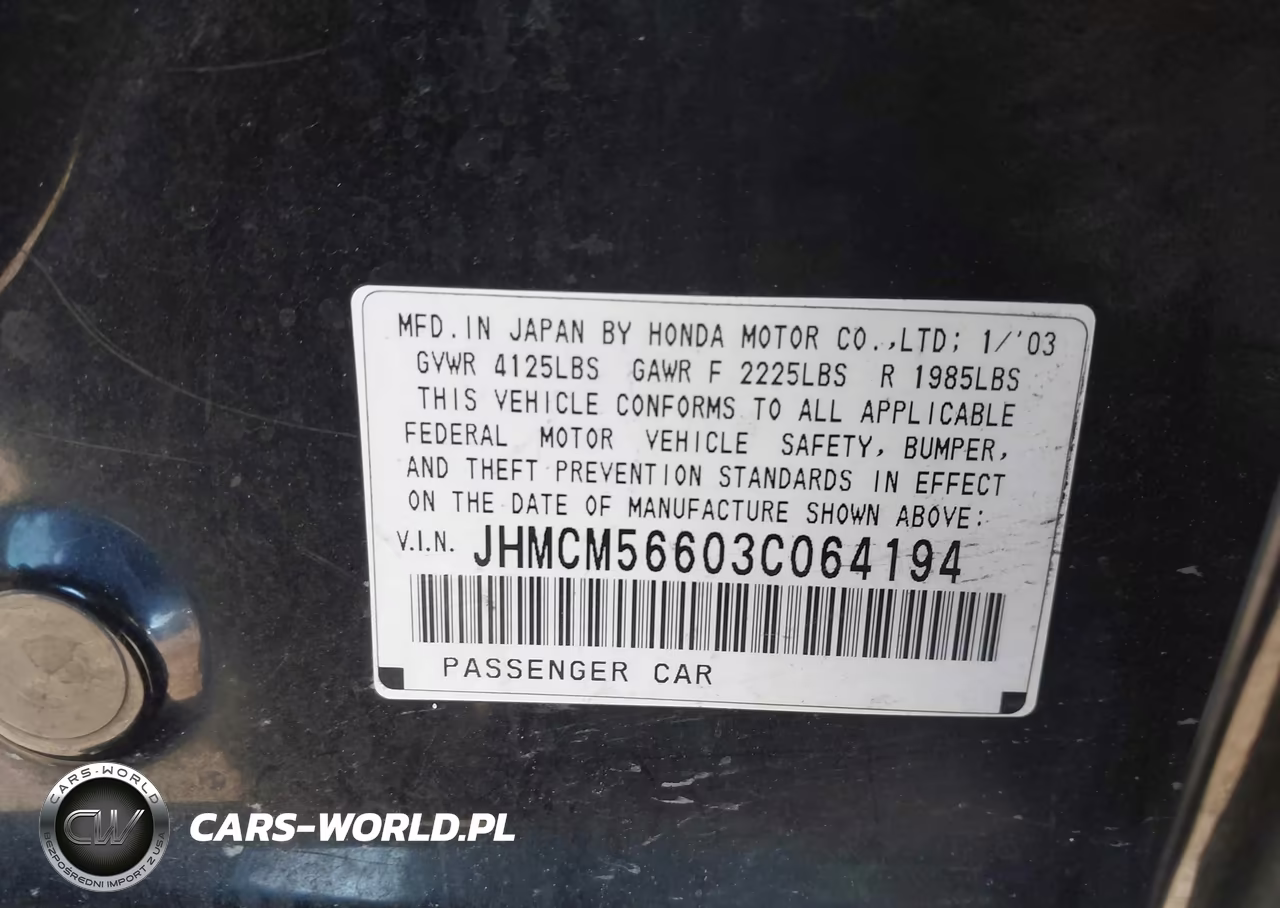2003 Honda Accord 2.4 Ex VIN:JHMCM56603C064194 - 9