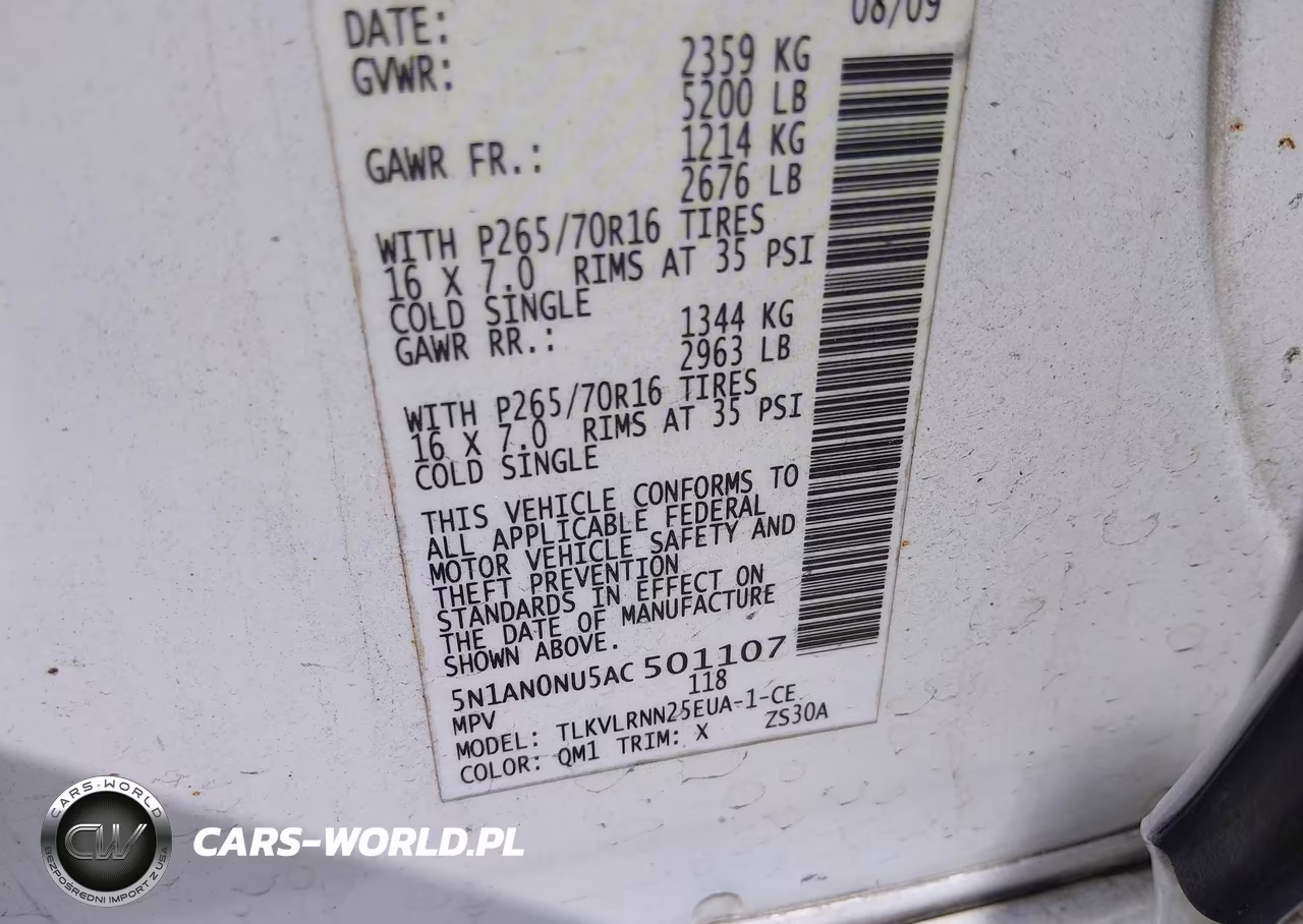 2010 Nissan Xterra S VIN:5N1AN0NU5AC501107 - 9