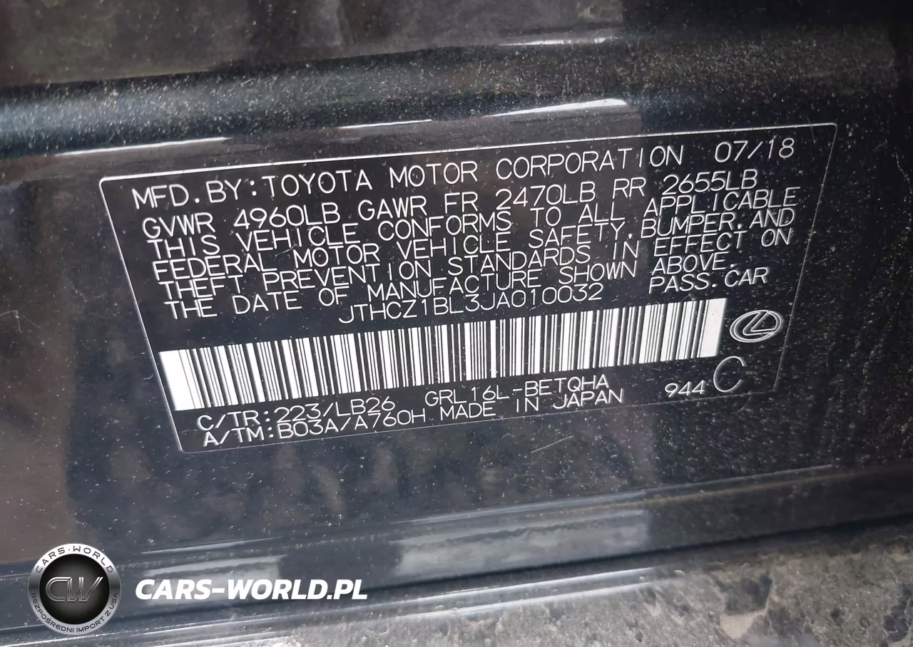 2018 Lexus Gs 350 F Sport VIN:JTHCZ1BL3JA010032 - 9