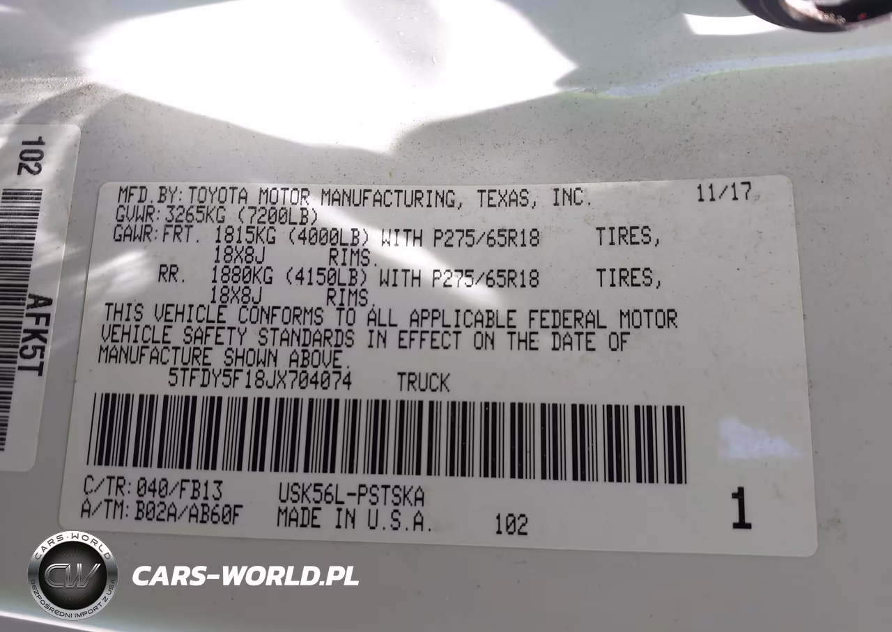 2018 Toyota Tundra Sr5 5.7L V8 VIN:5TFDY5F18JX704074 - 9