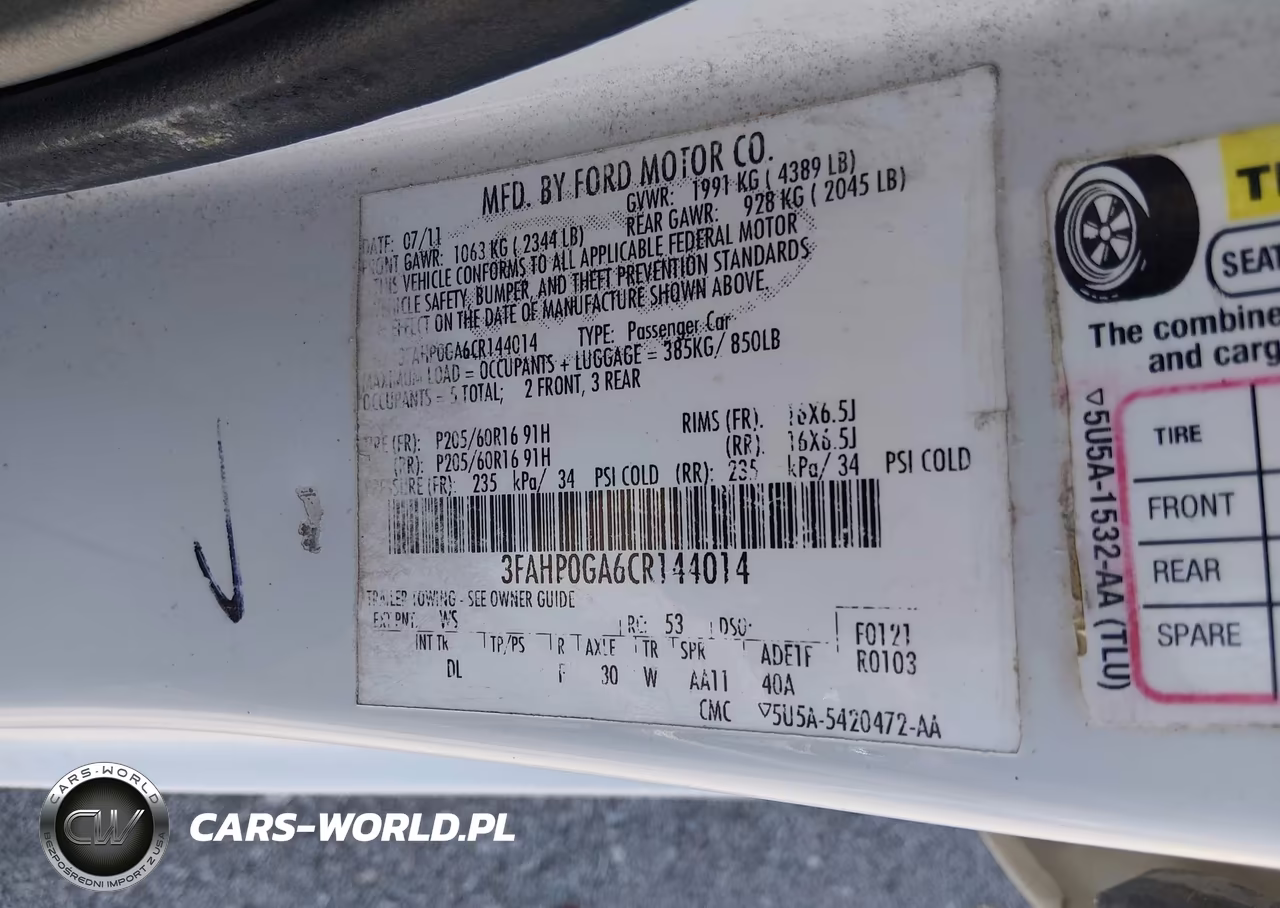 2012 Ford Fusion S VIN:3FAHP0GA6CR144014 - 9