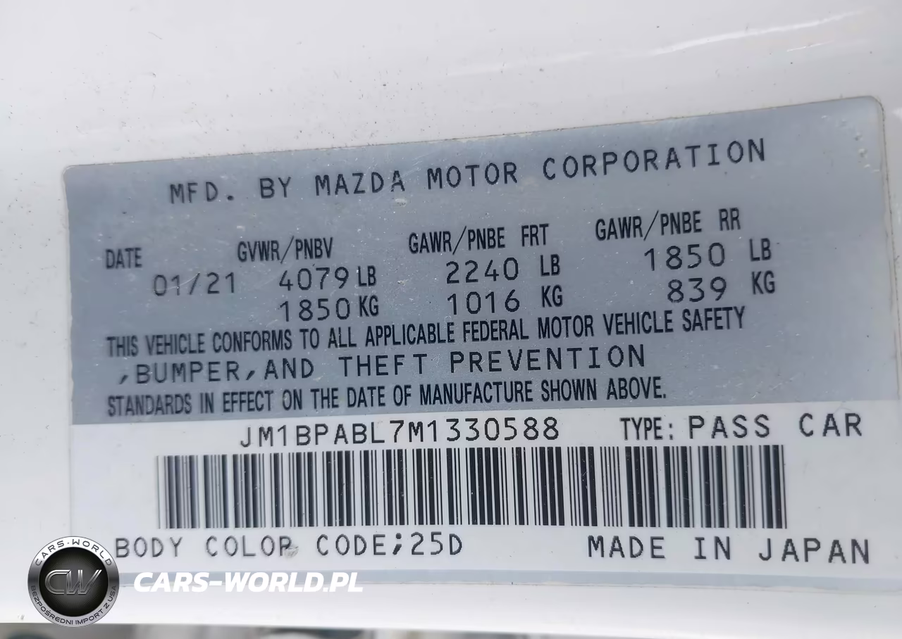 2021 Mazda Mazda3 Select VIN:JM1BPABL7M1330588 - 9