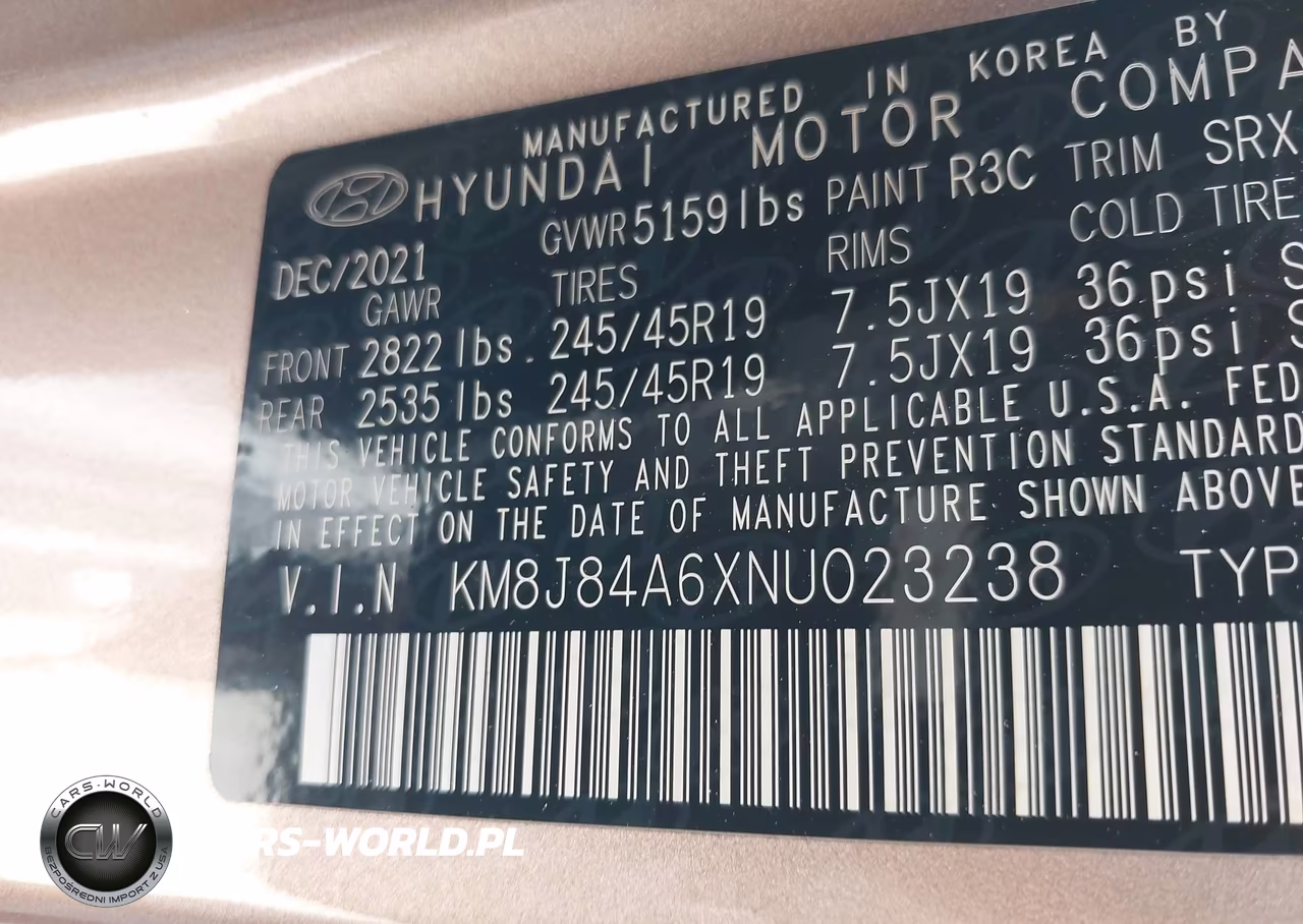 2022 Hyundai Nexo Limited VIN:KM8J84A6XNU023238 - 9