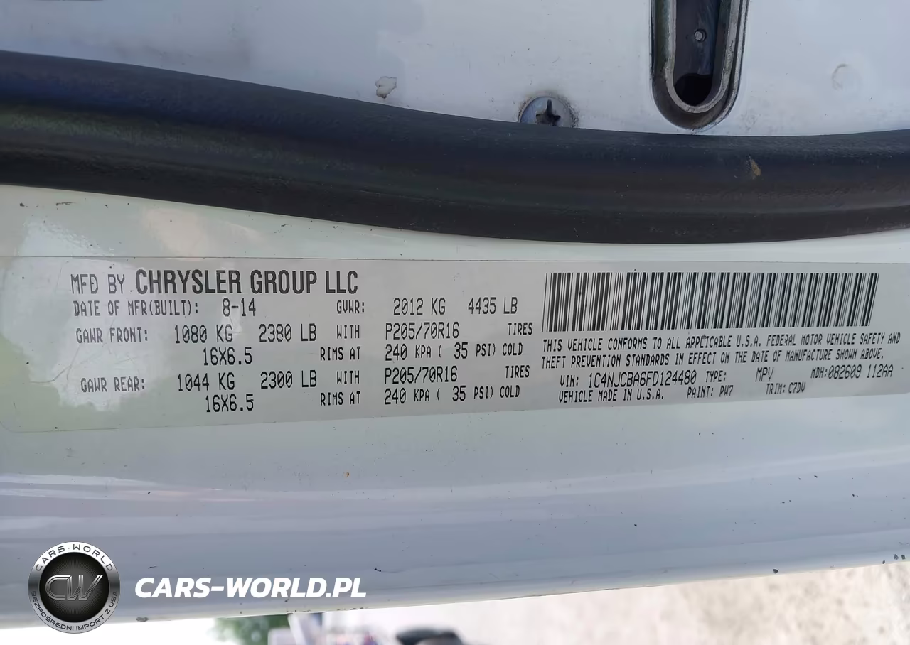 2015 Jeep Compass Sport VIN:1C4NJCBA6FD124480 - 9