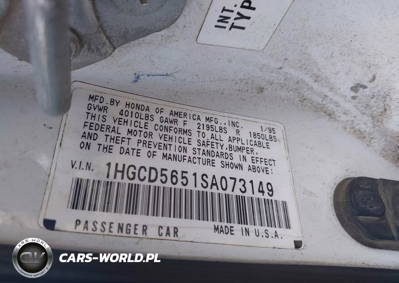 1995 Honda Accord Ex VIN:1HGCD5651SA073149 - 9
