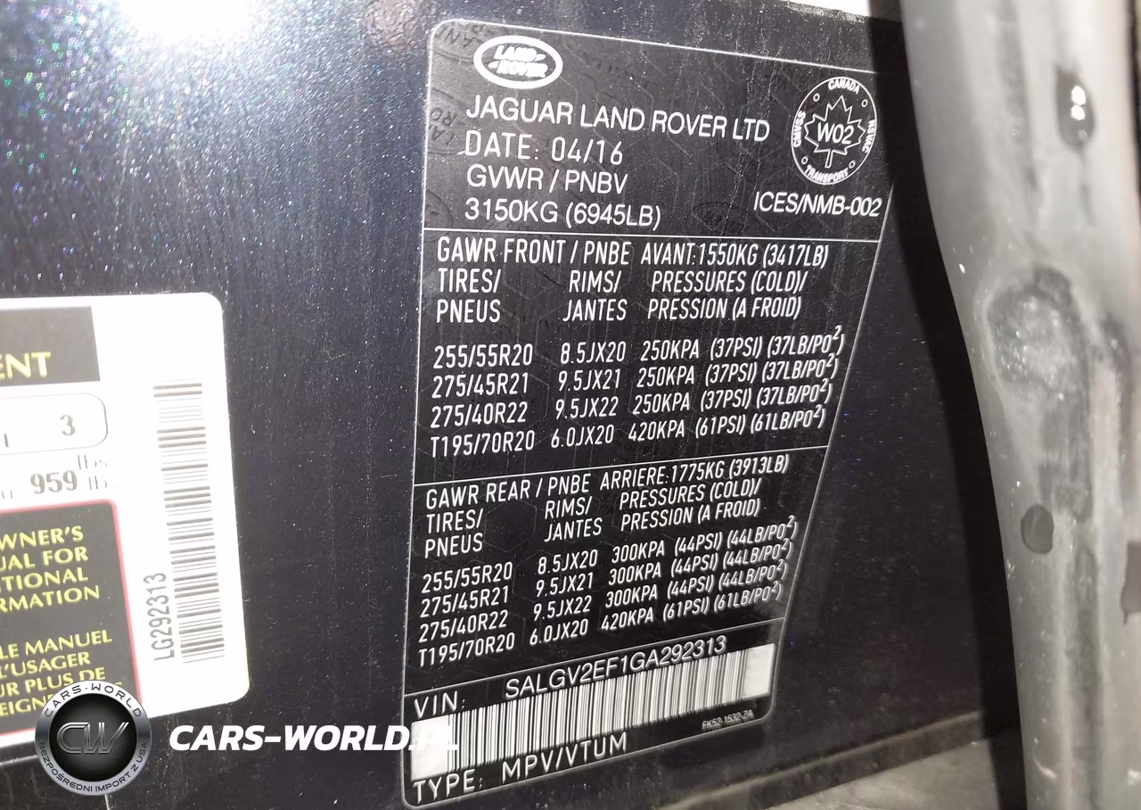 2016 Land Rover Range Rover 5.0L V8 Supercharged Autobiography VIN:SALGV2EF1GA292313 - 9