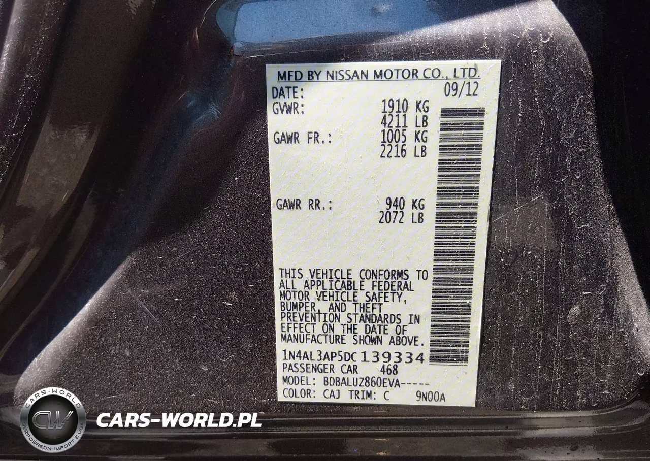 2013 Nissan Altima 2.5 Sv VIN:1N4AL3AP5DC139334 - 9