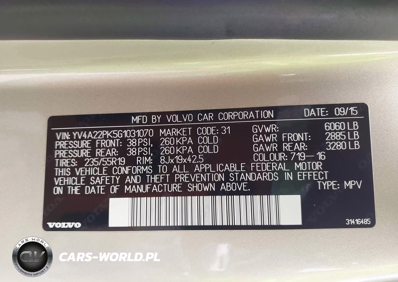 2016 Volvo Xc90 T6 Momentum VIN:YV4A22PK5G1031070 - 9