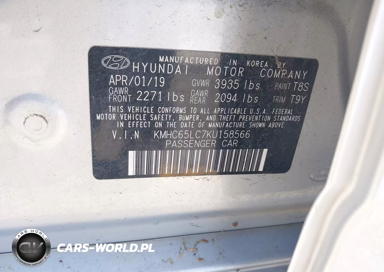 2019 Hyundai Ioniq Hybrid Blue VIN:KMHC65LC7KU158566 - 9