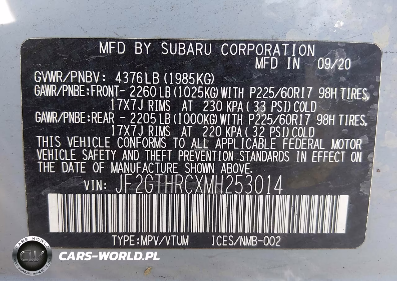 2021 Subaru Crosstrek Sport VIN:JF2GTHRCXMH253014 - 9