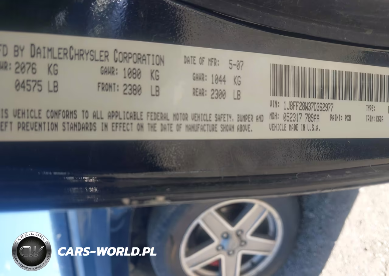 2007 Jeep Patriot Sport VIN:1J8FF28W37D362977 - 9