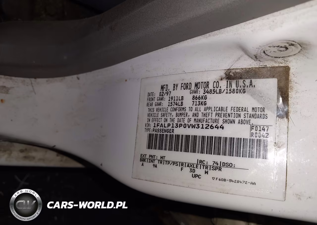 1997 Ford Escort Lx VIN:1FALP13P0VW312644 - 9
