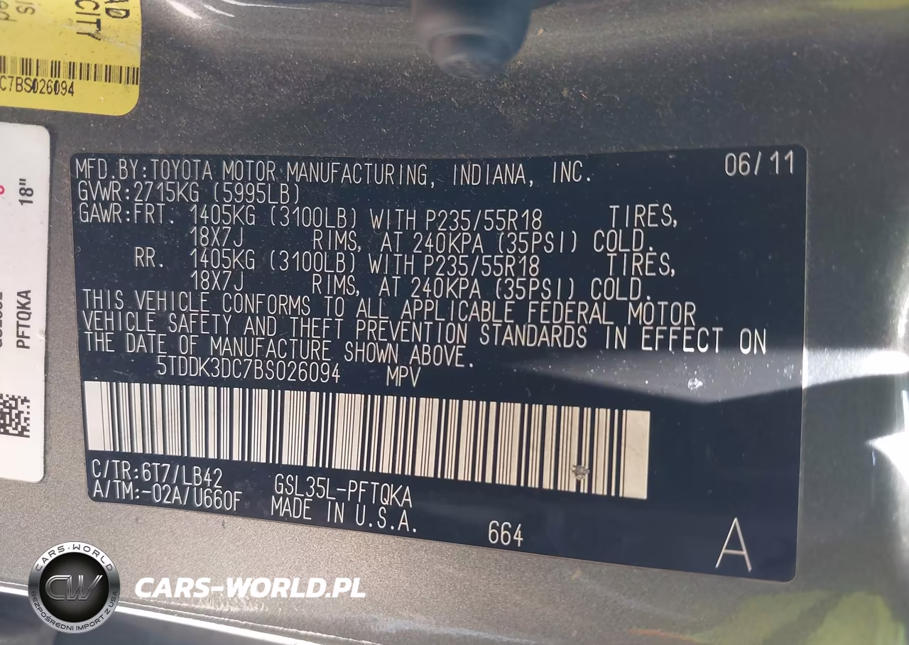 2011 Toyota Sienna Xle VIN:5TDDK3DC7BS026094 - 9