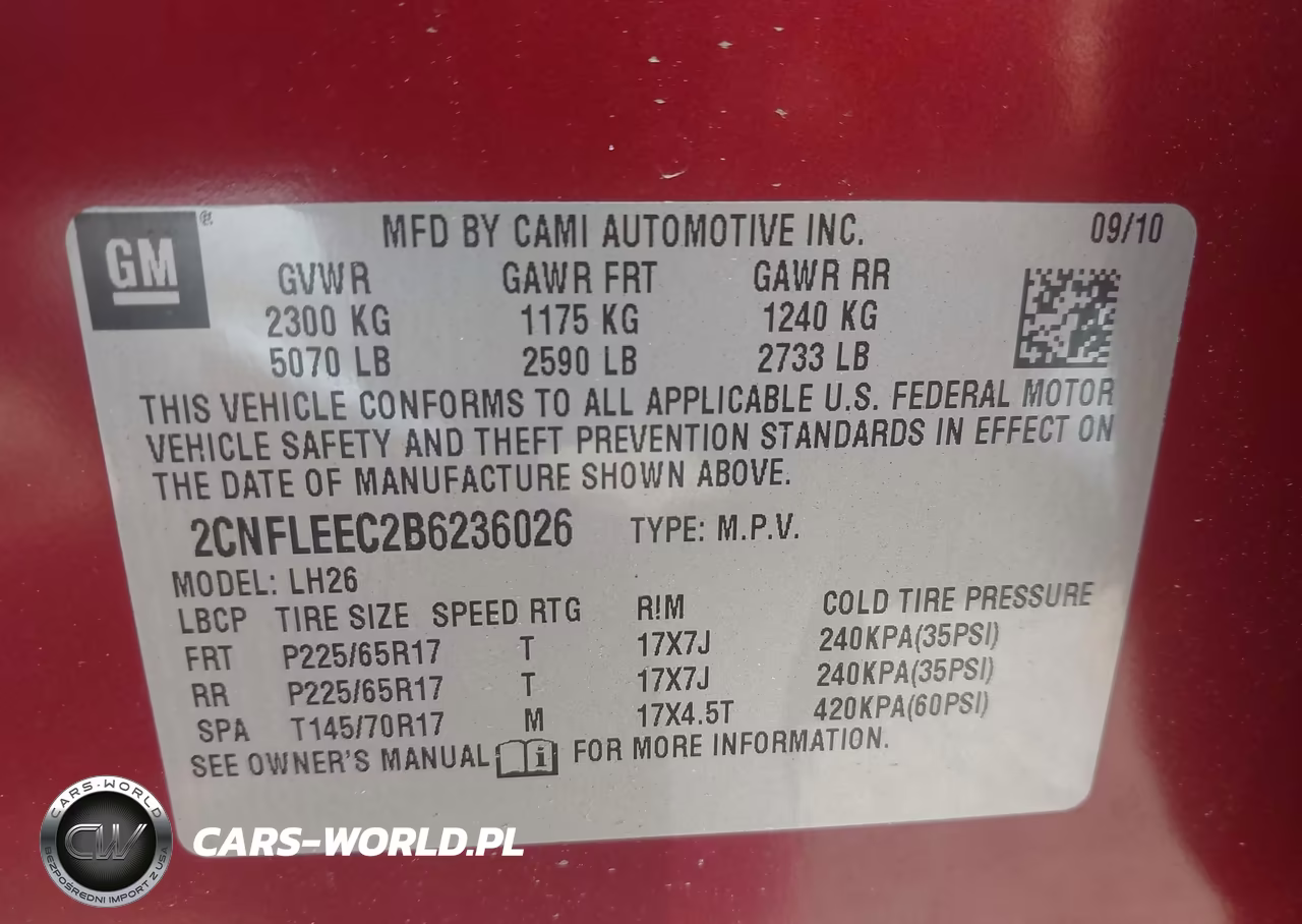 2011 Chevrolet Equinox Lt W-1Lt VIN:2CNFLEEC2B6236026 - 9