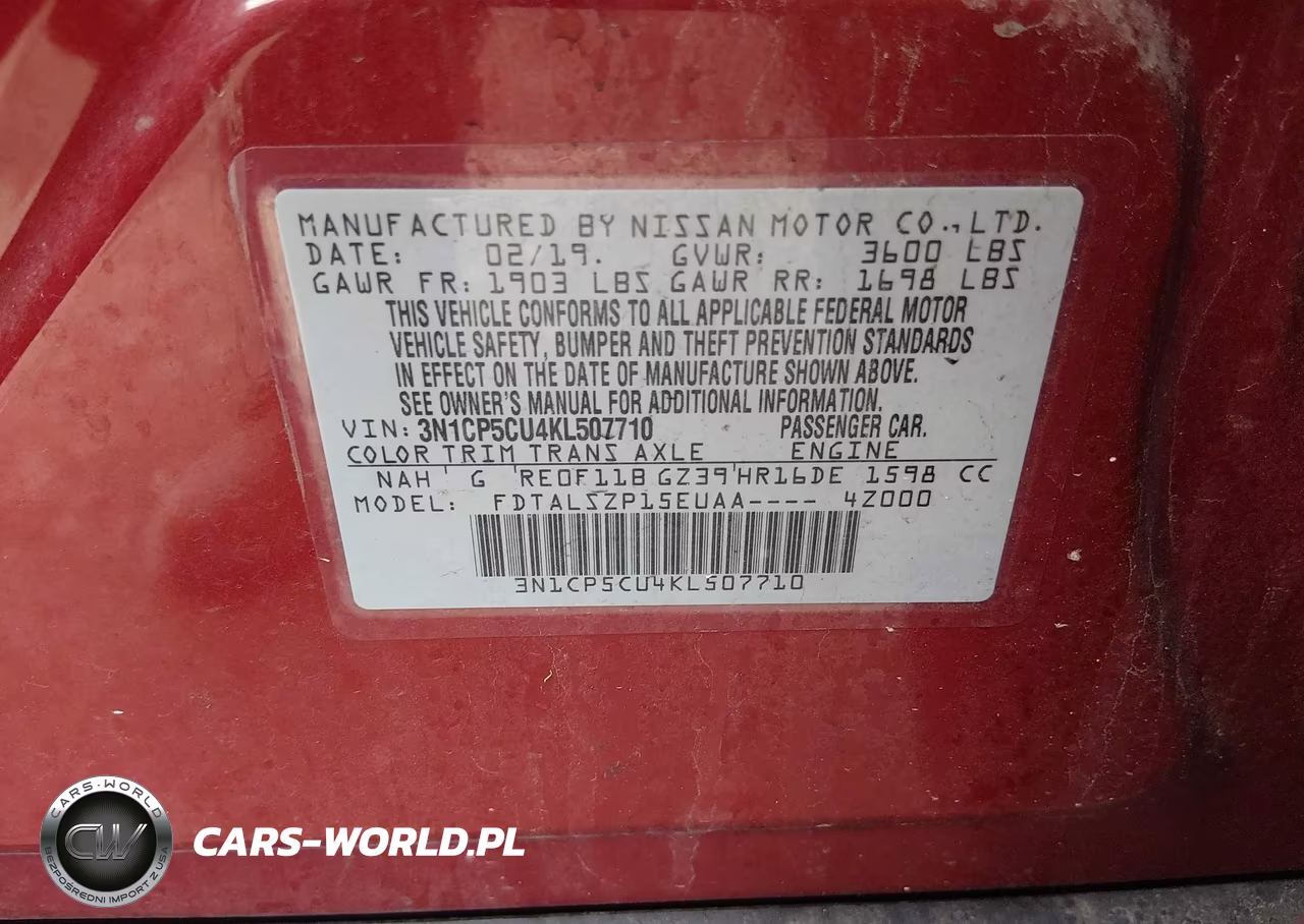 2019 Nissan Kicks Sv VIN:3N1CP5CU4KL507710 - 9