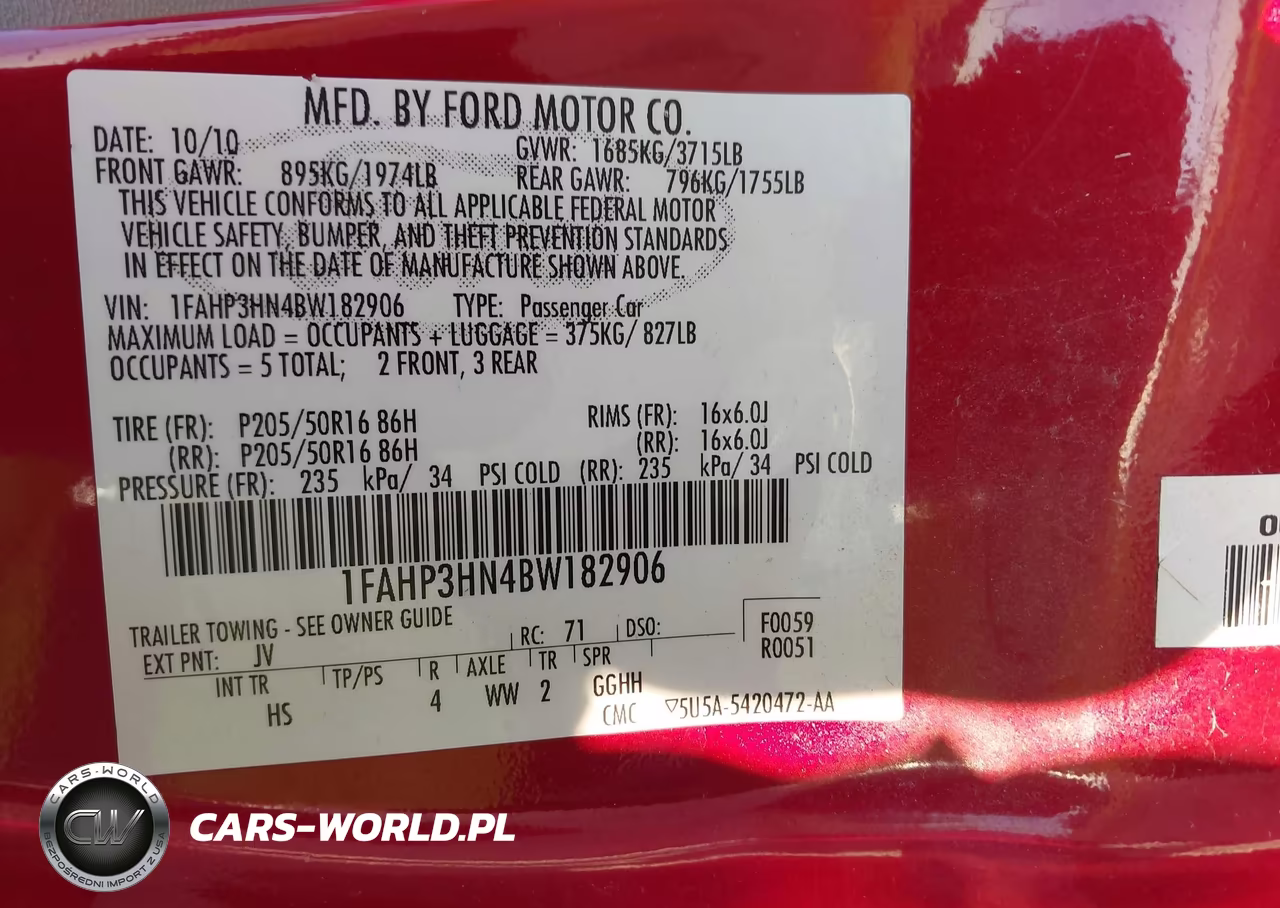 2011 Ford Focus Sel VIN:1FAHP3HN4BW182906 - 9