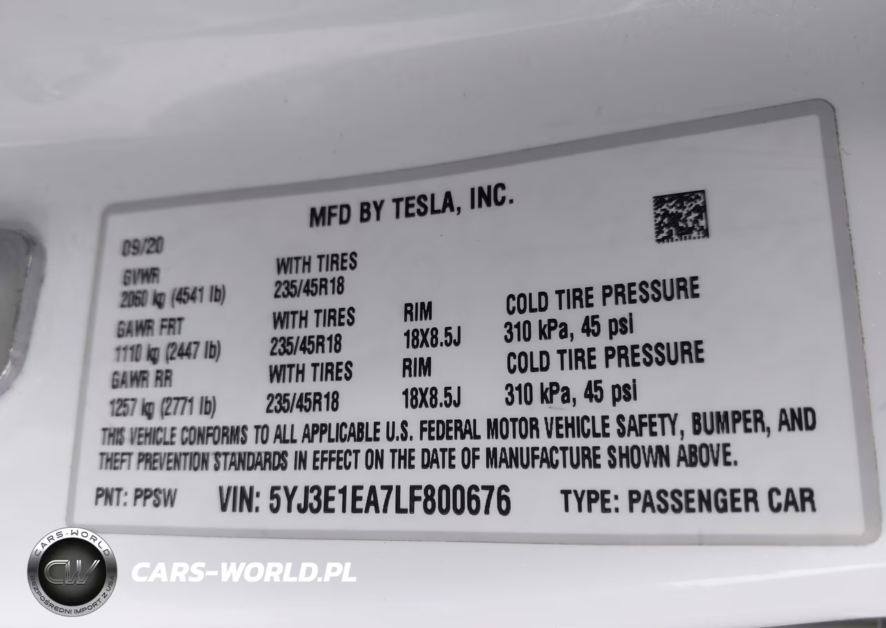 2020 Tesla Model 3 Standard Range Plus Rear-Wheel Drive-Standard Range Rear-Wheel Drive VIN:5YJ3E1EA7LF800676 - 9