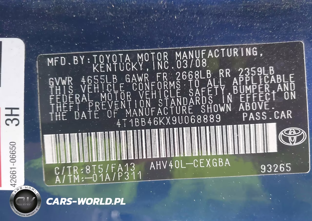 2009 Toyota Camry Hybrid VIN:4T1BB46KX9U068889 - 9