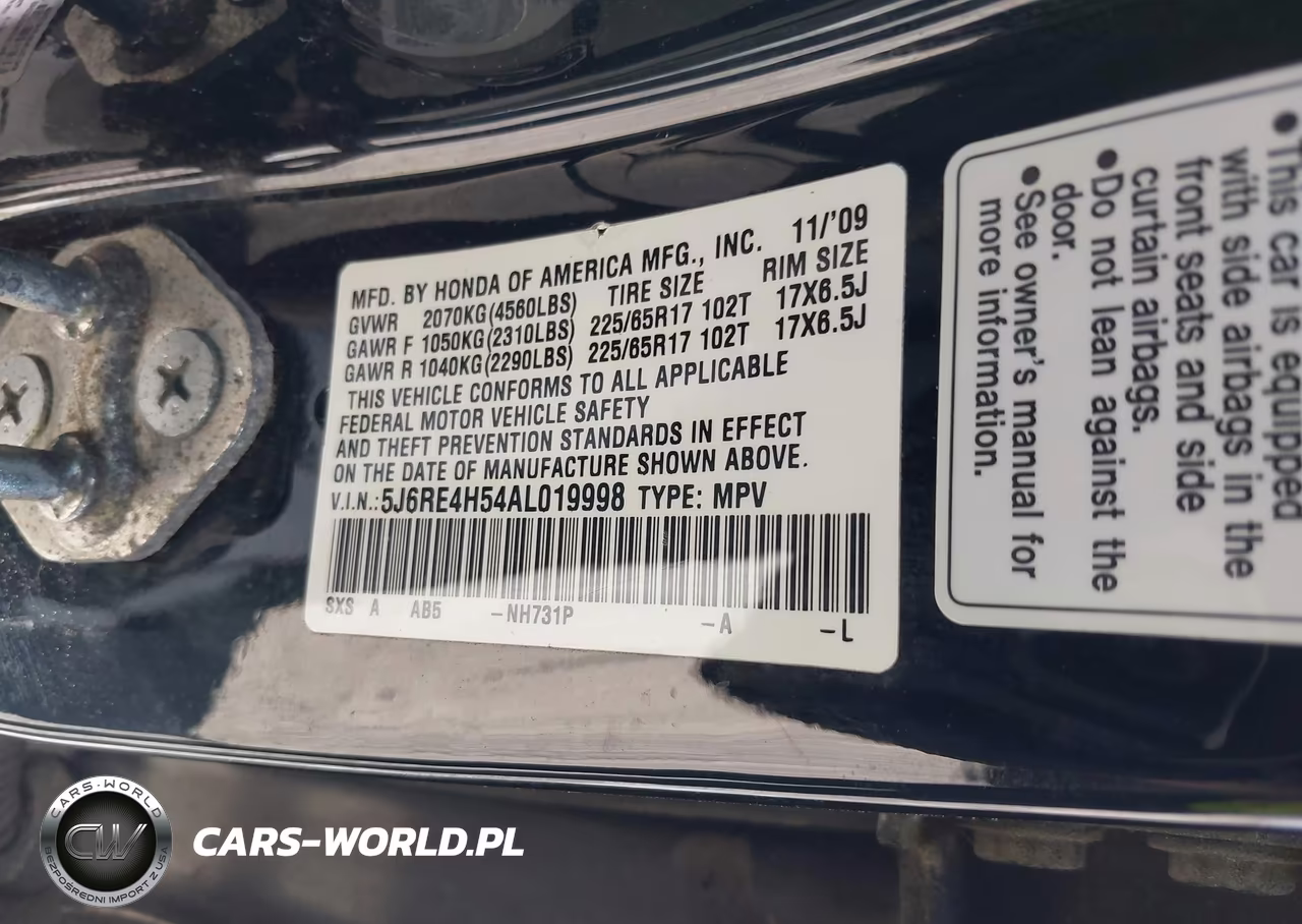 2010 Honda Cr-V Ex VIN:5J6RE4H54AL019998 - 9