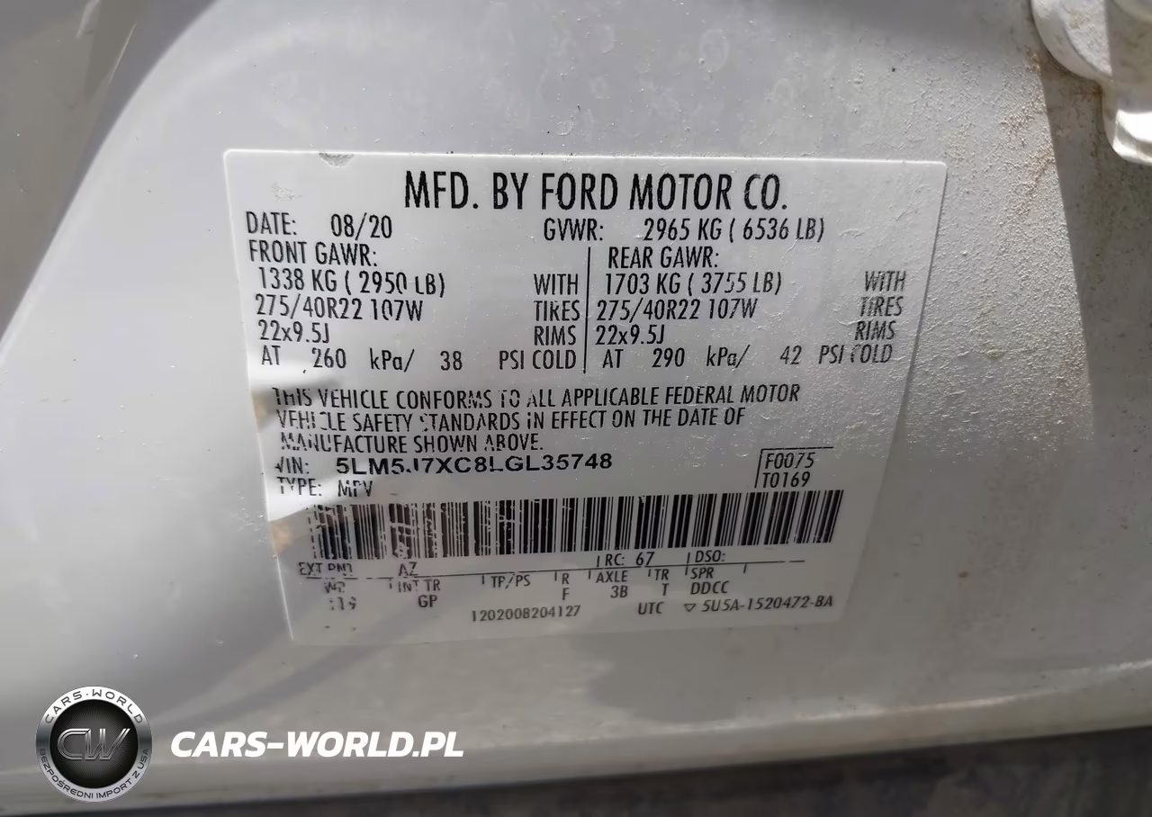 2020 Lincoln Aviator Reserve VIN:5LM5J7XC8LGL35748 - 9