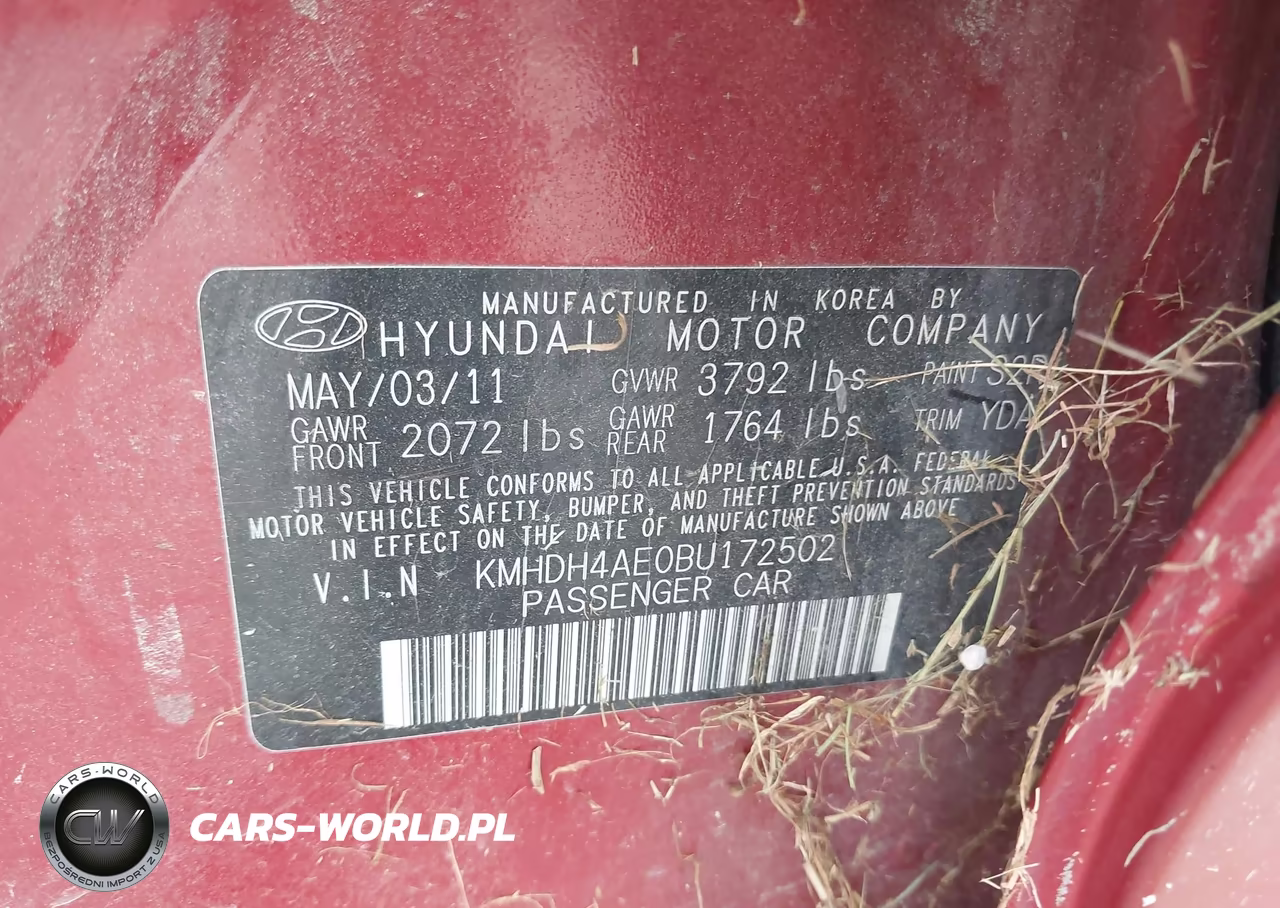 2011 Hyundai Elantra Gls (Ulsan Plant) VIN:KMHDH4AE0BU172502 - 9