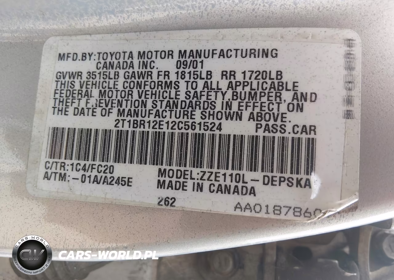 2002 Toyota Corolla S VIN:2T1BR12E12C561524 - 9