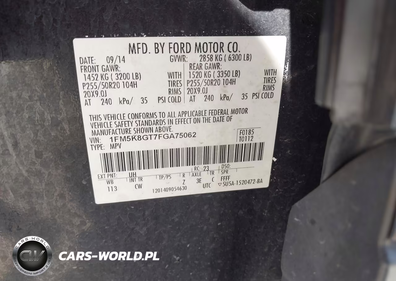 2015 Ford Explorer Sport VIN:1FM5K8GT7FGA75062 - 9