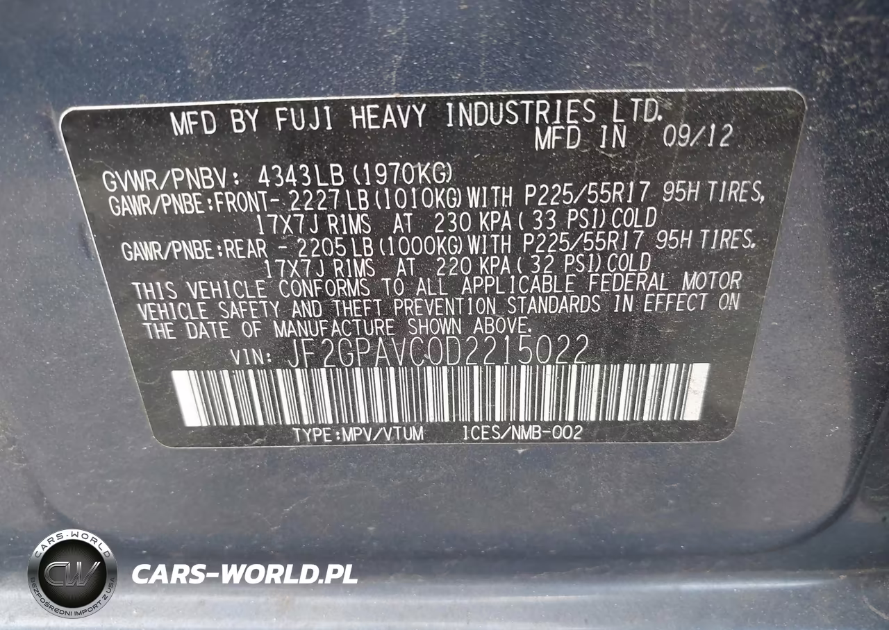 2013 Subaru Xv Crosstrek 2.0I Premium VIN:JF2GPAVC0D2215022 - 9