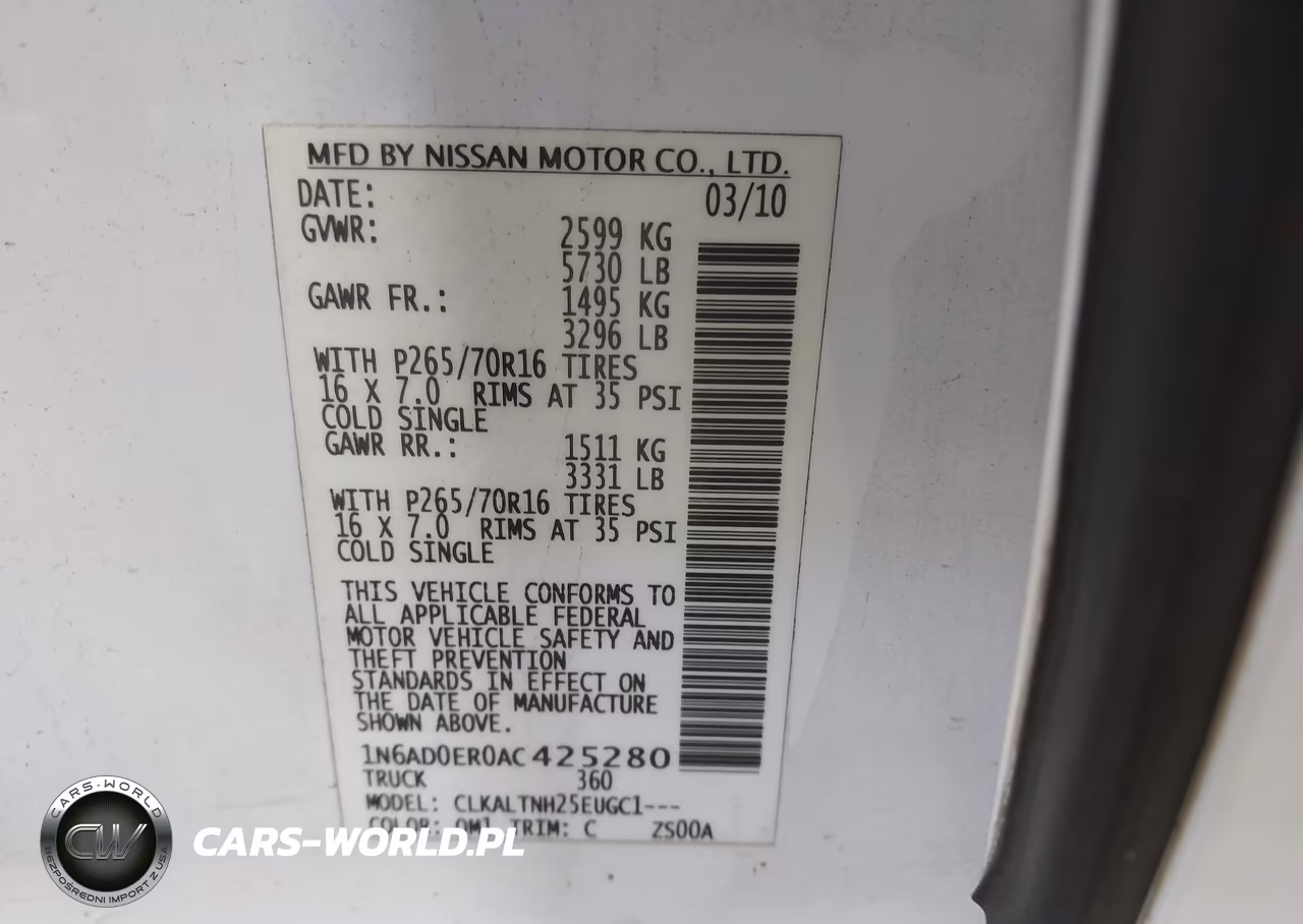 2010 Nissan Frontier Se VIN:1N6AD0ER0AC425280 - 9