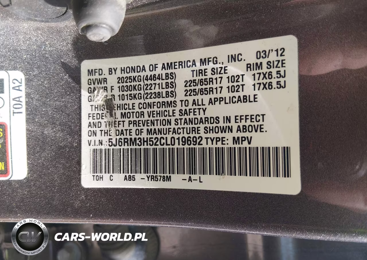 2012 Honda Cr-V Ex VIN:5J6RM3H52CL019692 - 9