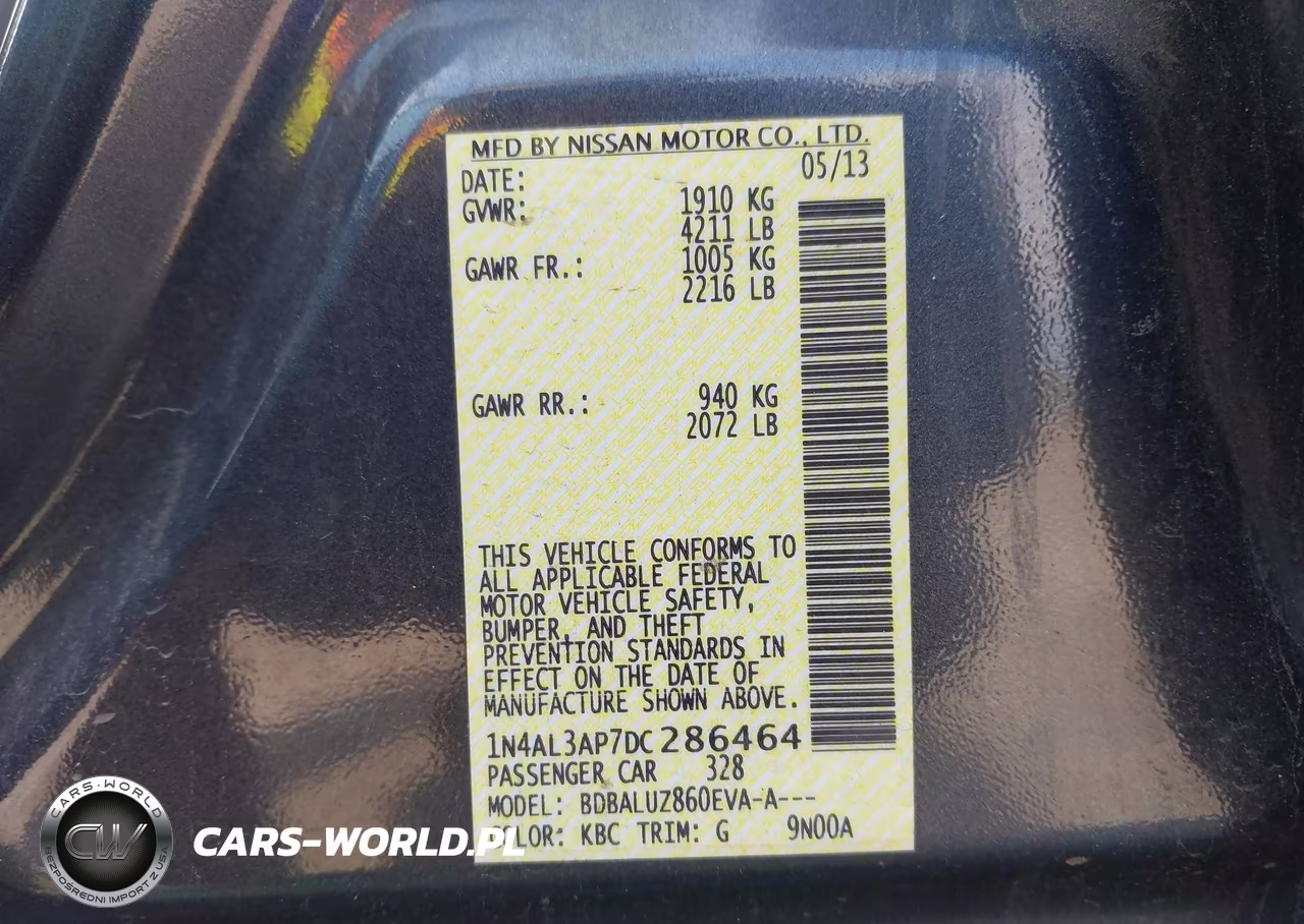 2013 Nissan Altima 2.5 Sv VIN:1N4AL3AP7DC286464 - 9