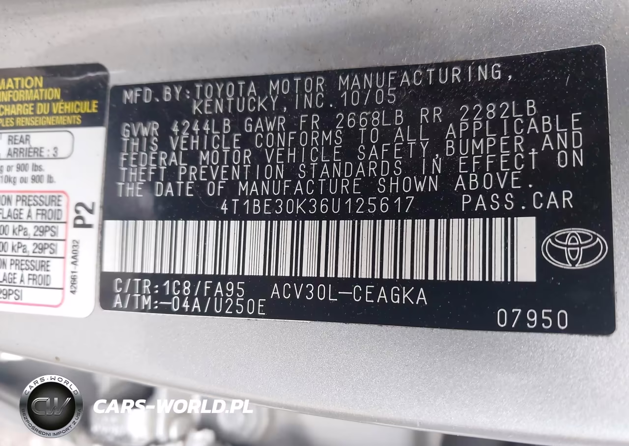 2006 Toyota Camry Xle VIN:4T1BE30K36U125617 - 9